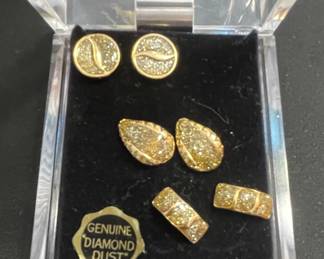 Genuine Diamond Dust" Studs and Pendants