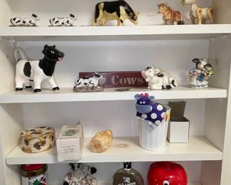 Assorted Cow Collectibles and Novelty Items