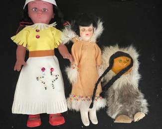 Vintage Native American Dolls and Inuit Doll