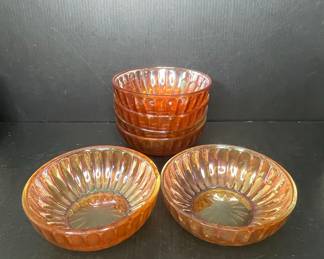 Fenton Glass Amberina Hobnail Bowls