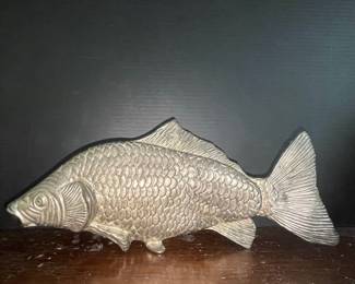 Modello Depositato Silver Plated Koi Fish Figurine