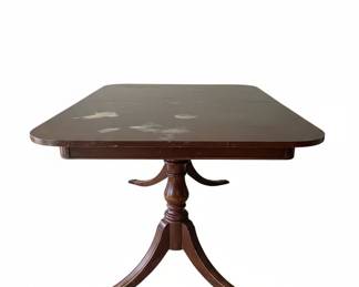 Mahogany Duncan Phyfe Style Pedestal Dining Table