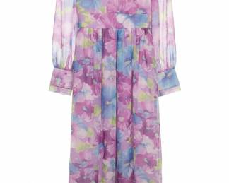 Vtg Floral Print Maxi Dress