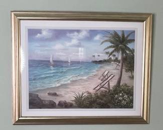 Vivian Flasch Beach Scene Painting