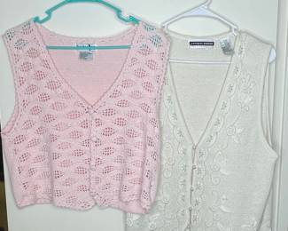 By Design and Debbie Morgan Ramie Blend Knit Vests