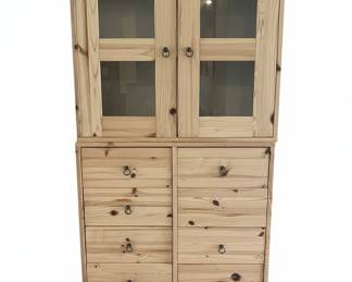 IKEA HEMNES Glass-Door Cabinet with Drawers