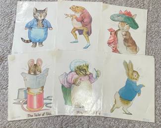 Beatrix Potter Character Prints - The Tailor of Gloucester, Mrs. Tittlemouse, and Peter Rabbit