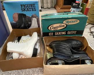 Rocket Canadian Ice Skating Outfit Figure Skates & Vintage Figure Skates