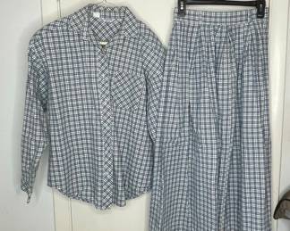 Gotcha Covered Vtg Plaid Shirt and Skirt Set