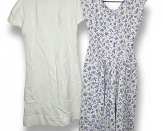 Bedford Fair Floral Print Dress and White Lace Trim Dress