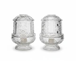 Indiana Glass Stars and Bars Fairy Lamps