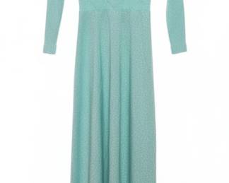 Vintage Aqua Lurex Knit Maxi Dress