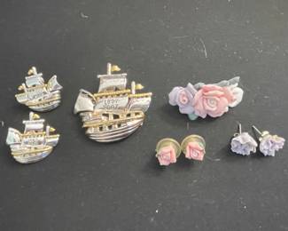 Vintage Brooch & Earring Sets 