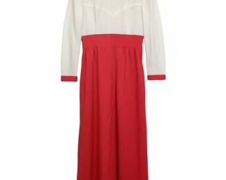 Vintage Color Block Maxi Dress