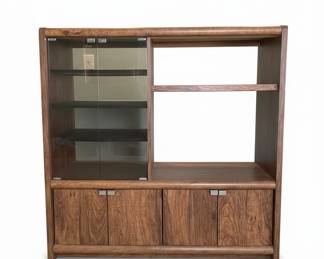 Vintage Mid-Century Modern Walnut China Hutch by Keller Furniture