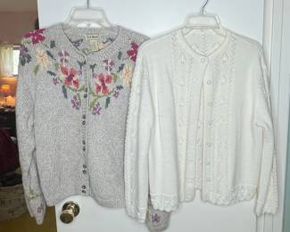 L.L.Bean Floral Knit Cardigan