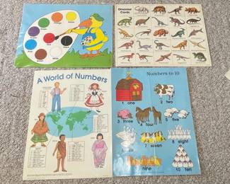 Educational Posters: Numbers, World Cultures, Colors, and Dinosaurs