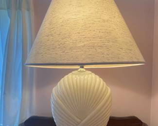 Vintage Ceramic Fan-Shaped Table Lamp, 1980s