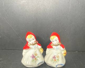 Vintage Little Red Riding Hood Salt and Pepper Shakers