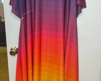 Vintage Rainbow Ombre Kaftan Mumu