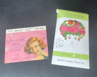 Jac-o-net Nylon Hair Net and Lemon Lavender Shower Cap