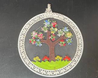 Embroidered Tree of Life Wall Hanging