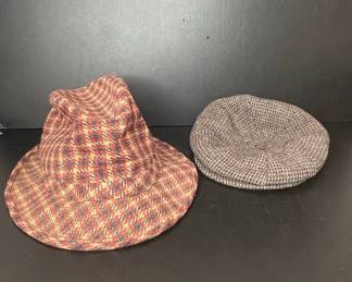 Totes Plaid Bucket Hat and Harris Tweed Flat Cap