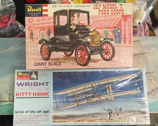 Revell 1917 Model T Ford Coupe and Monogram Wright Brothers Kitty Hawk Model Kits