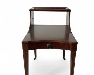 Mersman Mahogany Side Table with Drawer and Casters