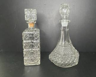 Vintage Cut Crystal Decanter Set