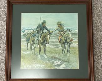 A Doubtful Handshake by Charles M. Russell (Print)