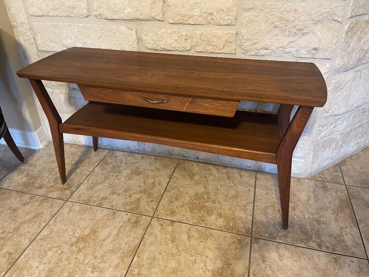 mersman  signed solid wood - mid century table    rare find 