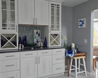 Dutch Mini Shoes, Cobalt Blue Bottles, Glassware