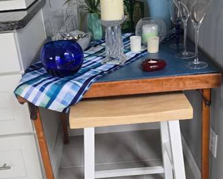 Candles, Blue Vase, Stemware