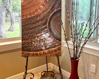 Hammered Flamed Copper Wall Art