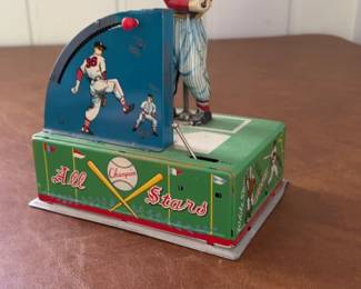 Vintage T. Cohn All Stars Tin Litho Mechanical Baseball Game