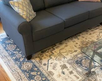 Classic Charcoal Gray Three-Seater Sofa