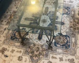 Wrought Iron Coffee Table with Glass Top