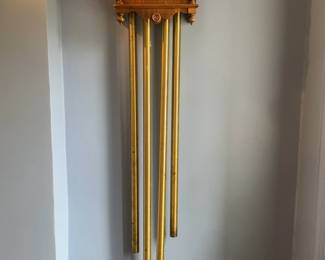 Vintage Wall Clock with Brass Tubular Chimes
