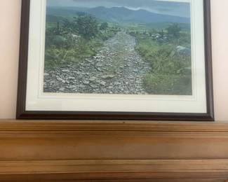 Framed Mountain Landscape Path Print