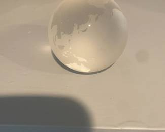Vintage Tiffany & Co Frosted Etched Glass Globe Paperweight