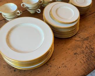 Vintage Lenox Gold-Trimmed Fine China Dinnerware Set of 13