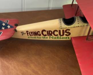 Vintage Style Red Biplane Model