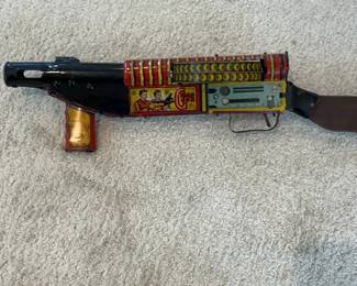 Vintage Marx G-Man Tin Litho Sparkling Tommy Gun Toy