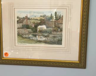 Philip Martin Framed Watercolor Print of an English Village