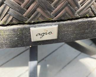 Agio Woven Wicker Swivel Patio Armchair with Lumbar Pillow