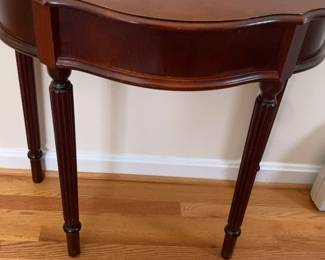 Classic Mahogany Finish Demilune Console Table