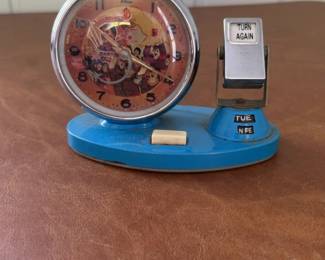 Vintage Chinese Cultural Revolution Mao Zedong Alarm Clock with Perpetual Calendar