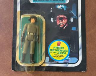 Vintage Star Wars Star Destroyer Commander Action Figure Empire Strikes Back Card
