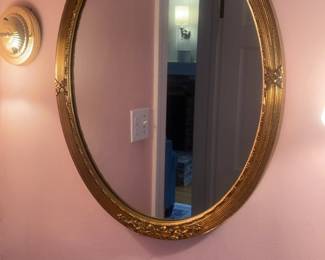 Ornate Oval Gold Framed Mirror